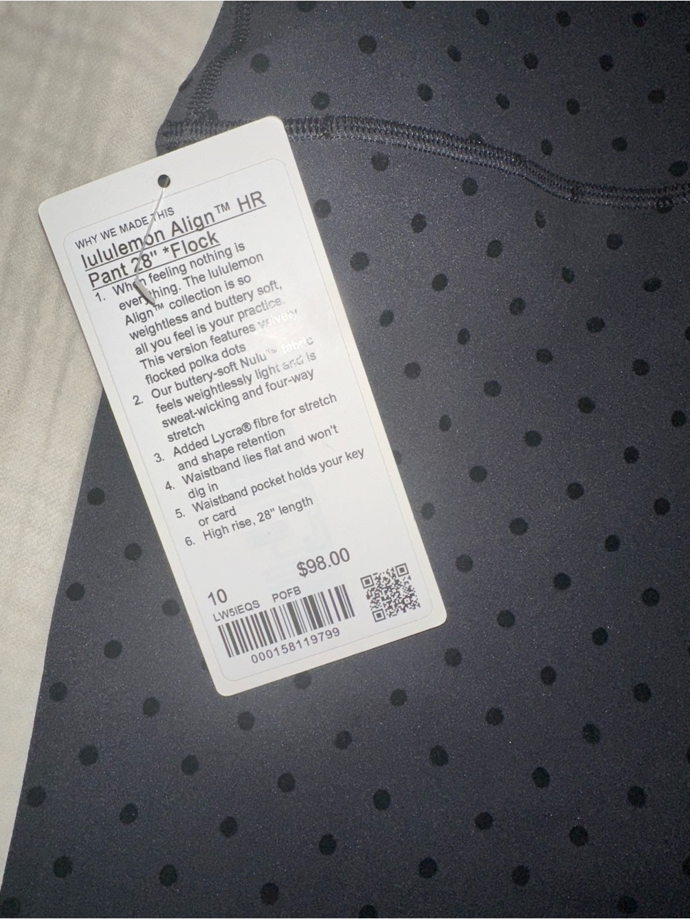 NEW NWT Lululemon Align High-Rise Pant 28" *Flocked Leggings size 10 - Picture 3 of 4